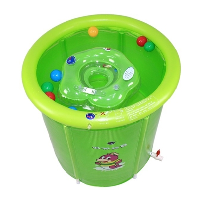 Inside Inflatable Swimming Pools , Green Portable Tarpaulin Swim Pool