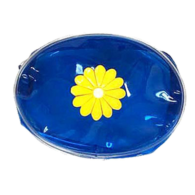Recyclable Blue Clear PVC Bags For Lady , Flocking Makeup Bag