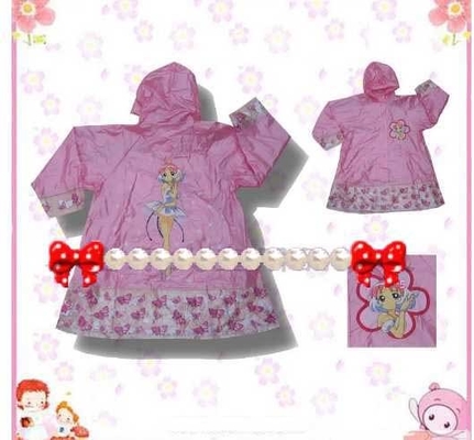 Mickey Mouse PVC Rain Coats With Hood For Children , Promotional Long Rainwear