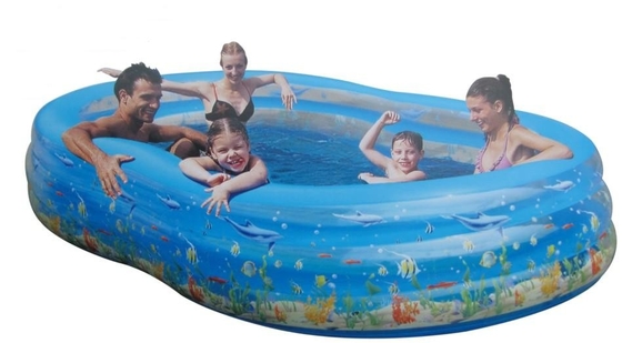 PVC Large Inflatable Swimming Pools With Fish Print For 2 - 5 Person