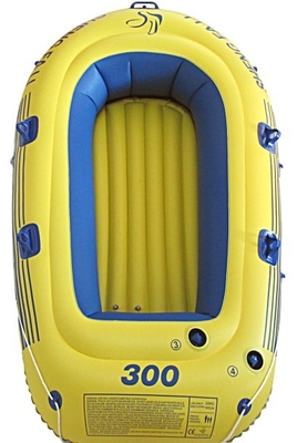 Roll Up Plastic PVC Inflatable Boat Yellow Portable For Challenge