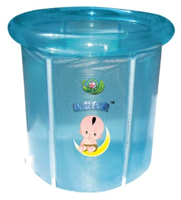 Blue Round Shape Inflatable Swimming Pools , 0.5mm Eco-Friendly Tarpaulin Pool