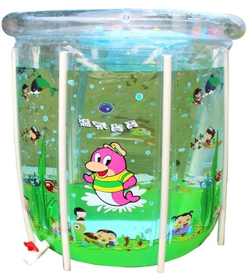 Plastic Inflatable Swimming Pools With Crystal Double Bubbles For Kids