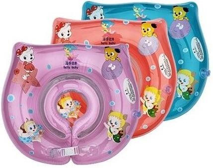 CE Blue Inflatable Swimming Neck Rings , Baby Neck Float Ring