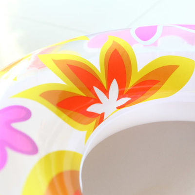 Lovely Flower Printed Inflatable Swimming Rings 0.25mm PVC CE