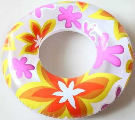 Lovely Flower Printed Inflatable Swimming Rings 0.25mm PVC CE