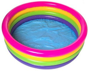 Rainbow PVC Inflatable Swimming Pools With Custom Logo For Bathroom