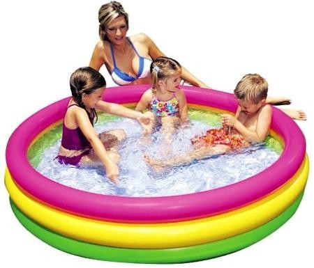 Rainbow PVC Inflatable Swimming Pools With Custom Logo For Bathroom
