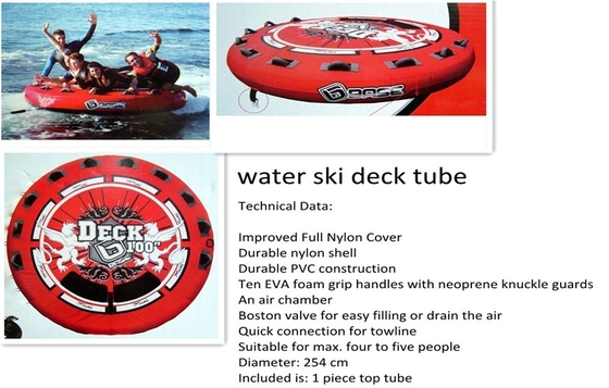 Round Shape 254cm Water Towable Tube , PVC Inflatable Water Ski