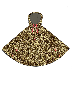 40“x 60” Black or Leopard Print Poncho PVC Rain Coats For Child